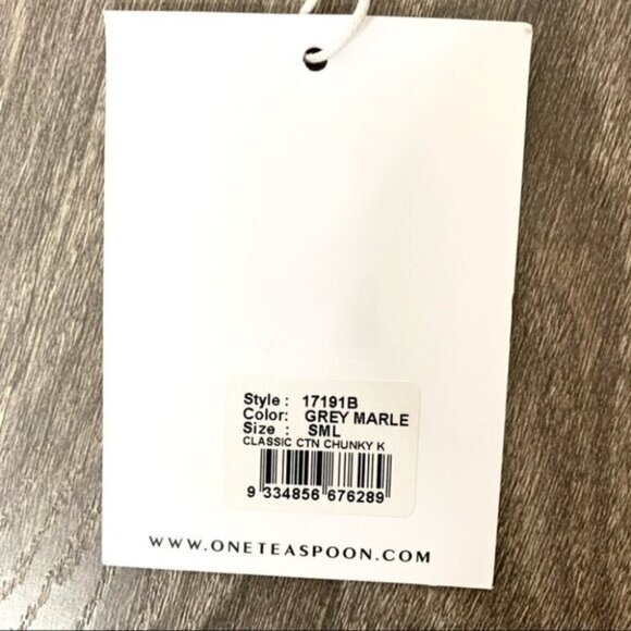 Free People One Teaspoon Classic Cotton Chunky Knit Sweater Grey Oversized Small - Picture 14 of 16